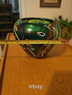 Art Glass Vase hand blown Murano Style