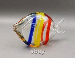Artist Signed Colorful Fish Hand Blown Murano Art Glass Sculpture 10
