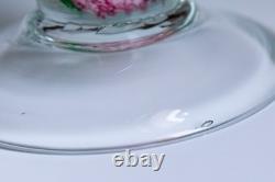 Authentic Murano Art Glass Bowl Starburst Rim Green Swirl Hand-Blown Italy