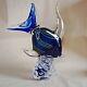 Authentic Murano Piazza Cobalt Blue Tropical Fish Hand Blown Glass 13 Pedestal