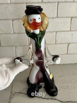 Authentic Vintage 1950s-1960s Murano Italy Hand Blown Art Glass Clown Venice 10