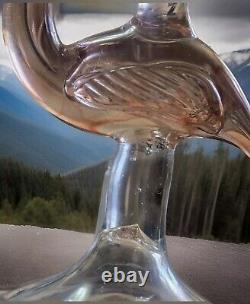 Authentic Vintage Hand Blown Murano Flamingo Wine Glass