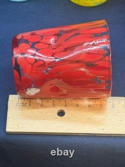 Authentic Zecchin Murano Glass Liqueur Glasses Set of 6 Hand Blown Venetian Ital