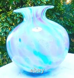 Azzurra Maestri Vetrai Hand Blown Italian Murano Style Speckled Glass Vase 10