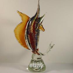 BADASH Murano-Style FIRESTORM Blown Art Glass Crystal 17 SAILFISH Sculpture