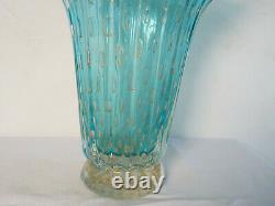 BAROVIER & TOSO aquamarine blue glass vase, Murano, Venice, Italy