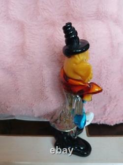 BEAUTIFUL MURANO Multicolored Glass Clown ITALY LOLIPOP HAND BLOWN SCULPTURE