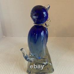 Barbini Murano Glass Blue Cats with Gold Flecked Scarves Sticker LOVELY