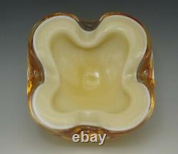 Barbini Murano Glass Cased Multi Color Layers Geode Bowl