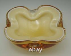 Barbini Murano Glass Cased Multi Color Layers Geode Bowl