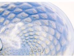Barbini Murano Italy Hand Blown Arte Glass Collector Blue Bullicante Bowl
