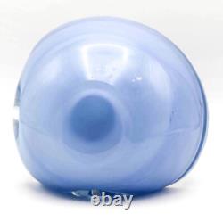 Barbini Murano Italy Hand Blown Arte Glass Collector Blue Bullicante Bowl