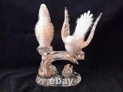 Barbini Vintage Lg. Italian Venetian Murano Hand Blown Sommerso Glass Birds