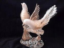 Barbini Vintage Lg. Italian Venetian Murano Hand Blown Sommerso Glass Birds