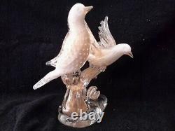 Barbini Vintage Lg. Italian Venetian Murano Hand Blown Sommerso Glass Birds