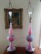 Barovier & Toso 20th Century Murano Pink and Lavender Opalescent Art Glass Lamps