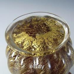 Barovier & Toso Murano 50s Cordonato Oro Gold Leaf Red Glass Vase