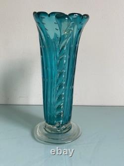 Barovier Toso Murano Controlled Bubble Bullicante Hand Blown Glass Vase