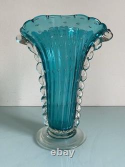 Barovier Toso Murano Controlled Bubble Bullicante Hand Blown Glass Vase