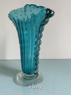 Barovier Toso Murano Controlled Bubble Bullicante Hand Blown Glass Vase