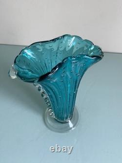 Barovier Toso Murano Controlled Bubble Bullicante Hand Blown Glass Vase