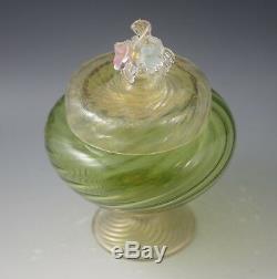 Barovier Toso Murano Glass Footed Apothecary Jar Dresser Jar Flower Finial #2