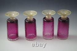 Barovier & Toso Murano Glass Set Of 4 Goblets Amethyst And Gold MID Century