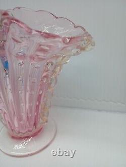 Barovier Toso Murano Large Controlled Bubble Bullicante Hand Blown Glass Vase