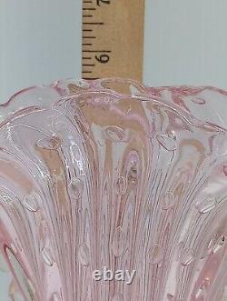 Barovier Toso Murano Large Controlled Bubble Bullicante Hand Blown Glass Vase