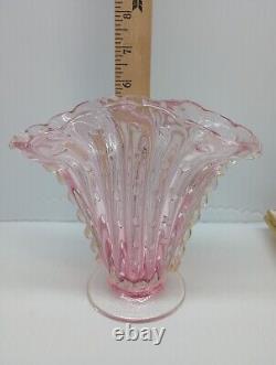 Barovier Toso Murano Large Controlled Bubble Bullicante Hand Blown Glass Vase