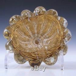 Barovier & Toso Zebrati Murano Gold Leaf Glass Bowl