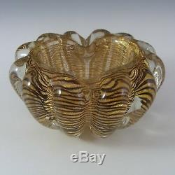 Barovier & Toso Zebrati Murano Gold Leaf Glass Bowl