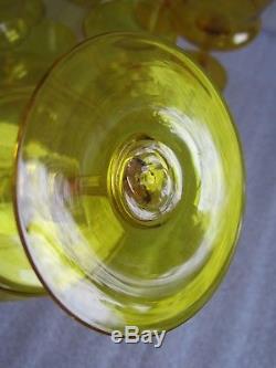 Beautiful Antique Venetian Murano Art Glass Italy Hand Blown Amber Wine Glasses