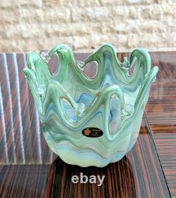 Beautiful MURANO 8 inch Tall Italian Multicolor Hand Blown Glass Vase