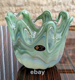 Beautiful MURANO 8 inch Tall Italian Multicolor Hand Blown Glass Vase