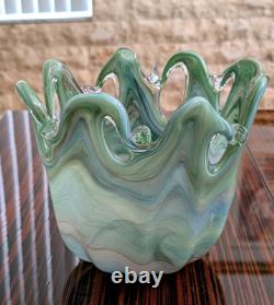Beautiful MURANO 8 inch Tall Italian Multicolor Hand Blown Glass Vase