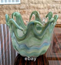 Beautiful MURANO 8 inch Tall Italian Multicolor Hand Blown Glass Vase