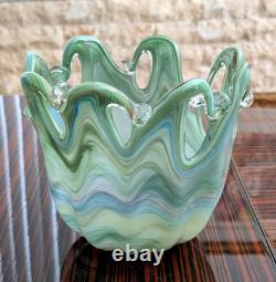 Beautiful MURANO 8 inch Tall Italian Multicolor Hand Blown Glass Vase