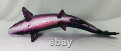 Beautiful Michael Hopko Rainbow Trout- Hand Blown Glass 16 Murano Style Signed