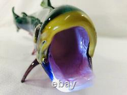 Beautiful Michael Hopko Rainbow Trout- Hand Blown Glass 16 Murano Style Signed