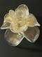 Beautiful Murano Gold Aventurine Hand Blown Tapered Flower shaped Candleholder