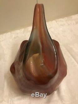 Beautiful Murano Hand Blown Art Glass Swan Bowl Centerpiece Italy Vintage
