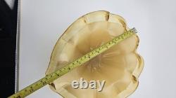 Beautiful Murano White Cristal Hand Blown 10 Amber Art Glass Bowl/Dish Italian