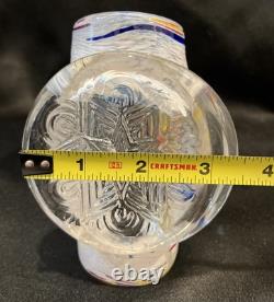 Beautiful RARE VTG MCM Murano Art Glass Hand Blown White with Colorful Confetti