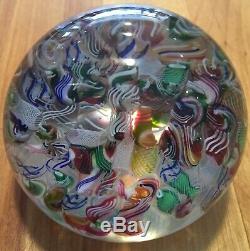 Beautiful Vintage Antique Murano Italian Art Glass Tutti Frutti Paperweight