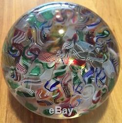 Beautiful Vintage Antique Murano Italian Art Glass Tutti Frutti Paperweight