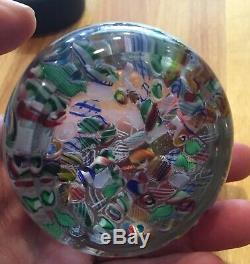 Beautiful Vintage Antique Murano Italian Art Glass Tutti Frutti Paperweight