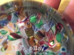 Beautiful Vintage Antique Murano Italian Art Glass Tutti Frutti Paperweight