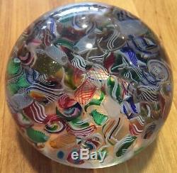 Beautiful Vintage Antique Murano Italian Art Glass Tutti Frutti Paperweight