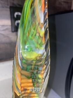 Beautiful Vintage Hand Blown Murano-Style Glass Rooster Figure 14 Inches Tall